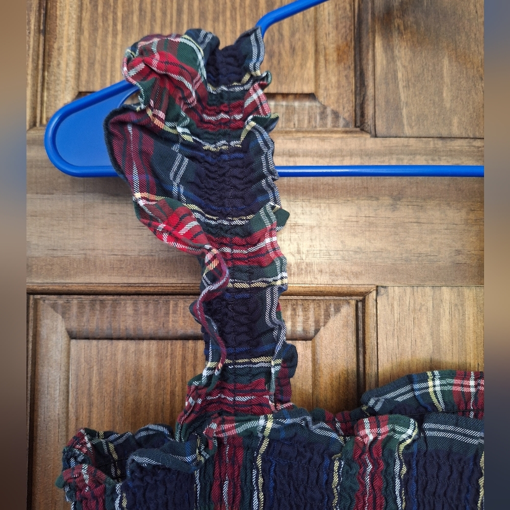 Hill House Plaid Midi Dress - Red and Green - Picture 2 of 4